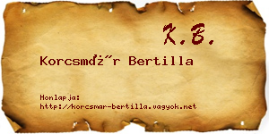 Korcsmár Bertilla névjegykártya